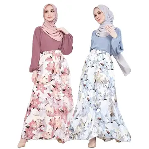 Abaya Muslim Women Dress 2022 Middle East printed A-line skirt Southeast Asia new mid-length skirt