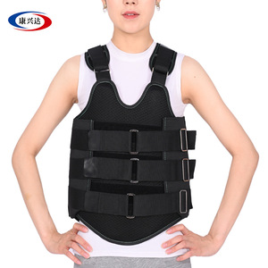Black thoracolumbar fixation brace, breathable thoracolumbar spine post-operative <b>support</b> frame, lumbar spine brace. - Product Image 2