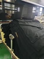 Kain Twill Crepe NPY 100% Poliester Warna Hitam Lebar 36" 150GSM Buatan Jepang Untuk Jas dan Blazer Pria