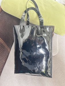 Custom Logo Tyvek <b>Tote</b> <b>Bag</b> with <b>Zipper</b> Closure Glossy Printed Long Handle Reusable Shopping Carry <b>Bag</b> for Retail Gift Daily Use - Product Image 3