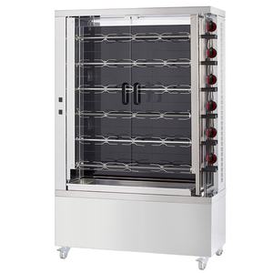 Asador de pollos de vitrocerámica Equipo de panadería comercial 6 lanzas = 30/36 pollos 25200 W 400/3V 53304063 EURAST - Product Image 1