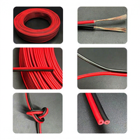 Câble RVB flexible 0,2/0,3/0,5/1/1,5/2,5/4/6 mm², fil rouge et noir parallèle en cuivre BC, gaine PVC, câble pour haut-parleur, cordon d'alimentation LED