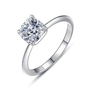 New Luxury 925 <strong>Sterling</strong> <strong>Silver</strong> Women's Wedding Engagement Ring With Diamond &amp; Zirconia Classic Fine Jewelry