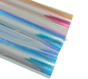 Transparent Self Adhesive Vinyl Film Holographic Rainbow Iridescent PVC Film For Lamination Decoration Window