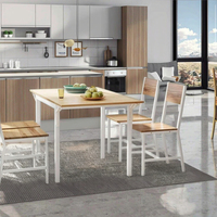 Chaises de salle à manger modernes Kirkasa en bois rembourrées, avec structure en acier, montage facile, pour la maison, le bureau, l'appartement, la salle de bain (marron blé)
