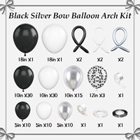 Ensemble d'arche de guirlande de ballons noirs et blancs pour la décoration de fête