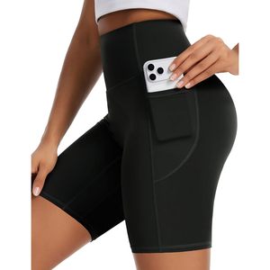 Shorts de yoga taille haute pour femme FOXA, 5 pouces, avec poches, extensibles, froncés, effet push-up - Product Image 3