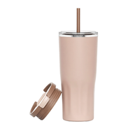 Gobelet isotherme double paroi en acier inoxydable 304 de 20 oz, personnalisable avec couvercle à paille, cadeau esthétique, tasse de voyage réutilisable