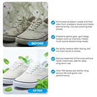 Spray désodorisant naturel pour chaussures d'extérieur, éliminateur d'odeurs tenaces, spray citron eucalyptus ODM