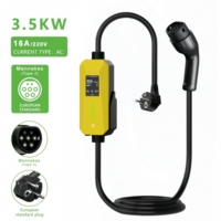 Nuevo Cargador Portátil para Vehículos Eléctricos de 3.5kW 16A, Tipo 2, Estándar Europeo, con Enchufe Schuko de 5M, Clasificación IP66, Control por Aplicación y Función Plug-and-Play para el Hogar
