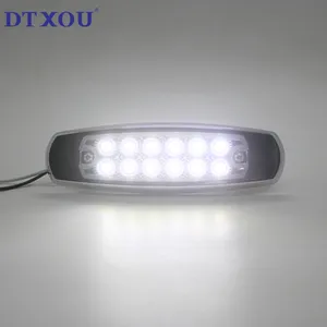 Lampu sorot Led Universal 12-24v, cahaya sorot peringatan Super terang 12led kendaraan truk tahan air tahan debu