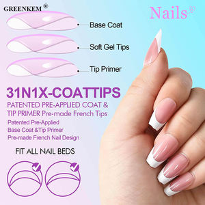 150 <span class=keywords><strong>Uñas</strong></span> Postizas Estilo Francés, <span class=keywords><strong>Uñas</strong></span> de Cobertura Completa, <span class=keywords><strong>Uñas</strong></span> Acrílicas Ovaladas, Almendradas y Cuadradas - Product Image 6