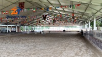 Tente d'arène d'équitation à structure en aluminium avec couverture en PVC imperméable, pour entraînement équestre, exposition intérieure/extérieure et structure de pratique