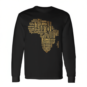 Camiseta de manga larga con mapa de África, historias de países, orgullo negro, afroamericano - Product Image 2
