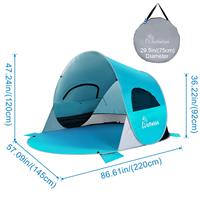 Tente de plage pour 3-4 personnes, parasol de sport, abri solaire instantané, tente pare-soleil, auvent pour bébé, tente de protection, construction gratuite