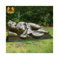 Offre Spéciale Taille Personnalisée Célèbre Grosse Femmes Statue Sculpture En Bronze Herbe En Métal grandeur nature pour la Décoration Extérieure