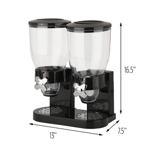 Distributeur de céréales hermétique indispensable pour aliments secs, boîte de rangement 20 lb, distributeur de céréales mural simple ou double - Product Image 1