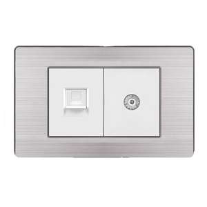 Enchufe y toma de corriente avanzados de la serie 118 para electrodomésticos de acero inoxidable, TV, LAN, satélite y ordenador - Product Image 1