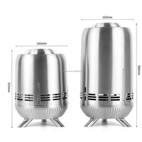 Poêle à granulés portable sans fumée pour l'extérieur, en acier inoxydable, foyer rond pour table