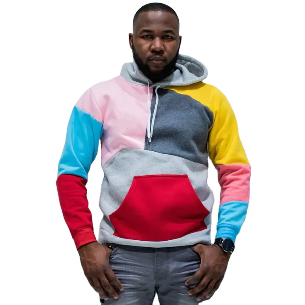 Red Blue Yellow Multi Colors Block Hoodie Men Unisex custom sweatshirt printing / blank hoodies / hoodie custom made by Antom En