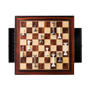 Scacchiera artigianale di lusso-scacchiera in <span class=keywords><strong>legno</strong></span> Premium con Design intarsiato | Elegante Set di scacchi pieghevole per regali e collezionisti - Product Image 1