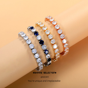 Fashion Tennis <b>Bracelet</b> Zinc Alloy Claw Setting Zircon Full Diamond Party Jewelry Women's <b>Bracelet</b> - Product Image 1