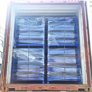 Nhiệm Vụ Nặng Nề Sơn Bột Có Thể Gập Lại Thép Pallet Giá <span class=keywords><strong>Stackable</strong></span> Dây Lồng Kim Loại Kho Lưu Trữ OEM Gấp Pallet Lồng - Product Image 6