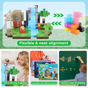 <span class=keywords><strong>Construction</strong></span> Cube STEM <span class=keywords><strong>jeu</strong></span> jouets pour cadeaux d'anniversaire pour garçons et filles 100 pièces modèle 3D blocs <span class=keywords><strong>de</strong></span> <span class=keywords><strong>construction</strong></span> magnétiques pour enfants - Product Image 4
