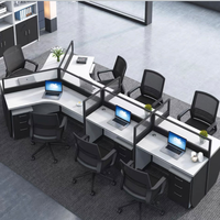 Bureau de travail moderne flexible à 120 degrés, cubicle personnalisé, table de bureau pour le personnel, pour hôpital/école, 8 personnes