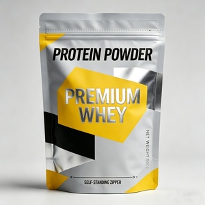 Bolsa de Embalaje de Polietileno Mono con Fondo Plano y Cierre Ziplock, Personalizada con Logotipo, para Proteína en Polvo, 1 kg, 2 kg, 5 lb - Product Image 1