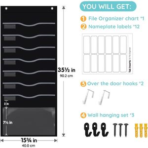 8 Pockets Hanging Wall <b>File</b> <b>Organizer</b> 15 Inch Extra Wide Pocket Chart For Classroom Office Home Mail <b>Organizer</b> Wall Mounted - Product Image 2