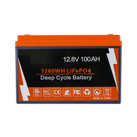 Smart APP 12.8V 100Ah SLA Batterie de remplacement LiFePO4 Batterie de stockage d'énergie pour RV Boat UPS Base Station