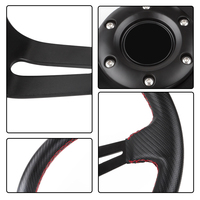 TIYPEOR 350MM nouveau Style anti-dérapant fileté noir volant de voiture universel à dégagement rapide Version personnalisée