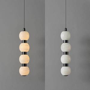 Lustre LED moderne minimaliste en forme de longue bande, design à six têtes, doré, pour la décoration intérieure - Product Image 4