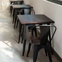 Chaises et tables en bois en métal de café industriel de style nordique Offre Spéciale ensembles de meubles de restaurant