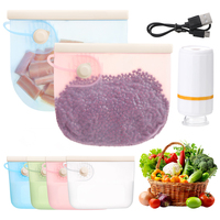 Bolsas de Almacenamiento de Silicona al Vacío Reutilizables a Prueba de Fugas para Congelador, para Mantener Frescos Todos los Alimentos