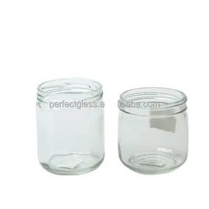 350Ml 400Ml Glazen Potten Voor Honing/Kokosolie/Custom Mason Pot Deksels