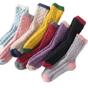 畅销冬季柔软家居保暖珊瑚绒袜子地板袜女士舒适/蓬松袜子女士