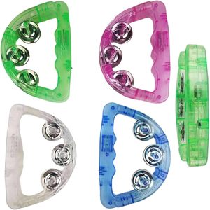 Pandero Musical con Luces LED Intermitentes en Forma de Media Luna y 3 Jingles Metálicos para Fiestas, Conciertos, Bodas - Product Image 6