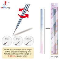 Pinceaux de nail art à manche acrylique dégradé tricolore anti-acétone, réglables 0-20 mm, pour la personnalisation de la longueur des cheveux, avec logo personnalisé