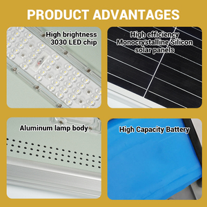 Luces Solares LED para Calle, Cuadradas, Impermeables, de Aluminio para Exteriores, <span class=keywords><strong>300w</strong></span>, Todo en Uno, Personalizadas al por Mayor - Product Image 3