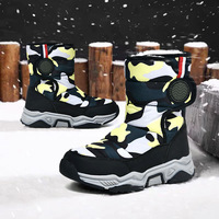 Bottes d'hiver Fashion Breathable Outdoor Camouflage Plush Thickened Warm Girls' Cotton Shoes Boys Snow Boots Kids Boots