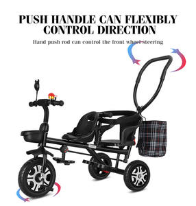 Tricycle pour jumeaux JXB hautement recommandé, sûr, stable, permettant de s'asseoir et de s'allonger, avec pare-soleil - Product Image 5