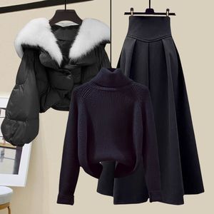 Conjunto <span class=keywords><strong>de</strong></span> 3 Piezas <span class=keywords><strong>de</strong></span> Moda Coreana <span class=keywords><strong>para</strong></span> Otoño e Invierno, Abrigo <span class=keywords><strong>de</strong></span> Algodón con Cuello <span class=keywords><strong>de</strong></span> Lana <span class=keywords><strong>para</strong></span> Estudiantes, Vestido Informal <span class=keywords><strong>de</strong></span> Lana <span class=keywords><strong>para</strong></span> <span class=keywords><strong>Mujer</strong></span> - Product Image 2