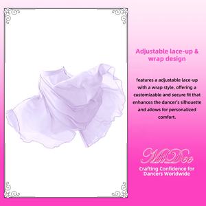 Jupe <span class=keywords><strong>de</strong></span> <span class=keywords><strong>danse</strong></span> lyrique MiDee pour femmes adultes avec laçage réglable et enveloppement pour les spectacles sur scène et l'entraînement en <span class=keywords><strong>studio</strong></span> - Product Image 2