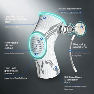 Rodillera deportiva transpirable con ajuste de perilla para hombre, protector para correr y baloncesto con soporte para <span class=keywords><strong>menisco</strong></span> y asistencia de resorte - Product Image 4