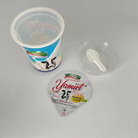 Contenant en Plastique PP de 500 ml avec Impression Personnalisée pour Emballage de Yaourt/Crème Glacée