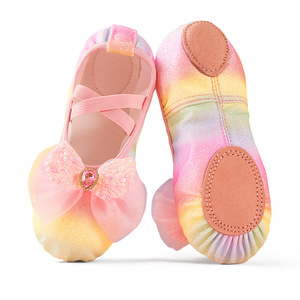 Chaussures de danse de princesse adorables en gros, chaussures de ballet à semelle souple pour enfants, filles, chaussures d'exercice de danse chinoise à griffes de chat, chaussures de ballerine - Product Image 6
