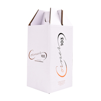 Caja de Cartón Corrugado para Botellas de Vino, Whisky y Vodka con Logotipo Personalizado en Lámina Dorada, Laminación Mate, Troquelada, Blanca, Portátil y Ecológica