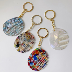 Mini <b>Comb</b> Keychain Personalized Cute Anti-Static Portable Small Stainless Steel Sheet <b>Hair</b> <b>Combs</b> Fashionable Beauty Accessory - Product Image 2